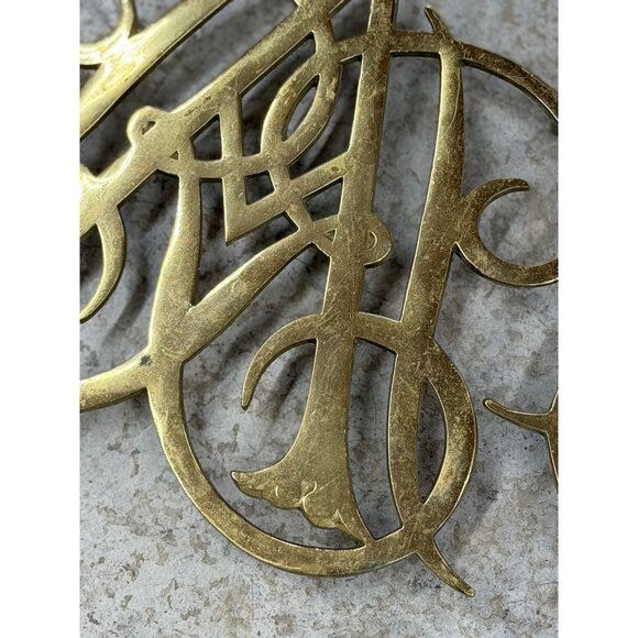 VTG Virginia Metalcrafters Brass Queen Anne Cypher Trivet Colonial Williamsburg - Picture 4 of 7